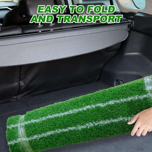 5x4ft Golf Hitting Mat – Large Dual Turf, Alignment & Angle of Approach Aid, Golf Mat Practice Outdoor & Indoor, Driving Chipping Putting, Golf Training Swing Mat