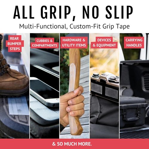 CATTONGUE GRIPS Non-Abrasive Grip Tape Roll - Heavy-Duty Waterproof Anti-Slip Solution | 2” Wide, Clear, 10ft for Indoor & Outdoor Use