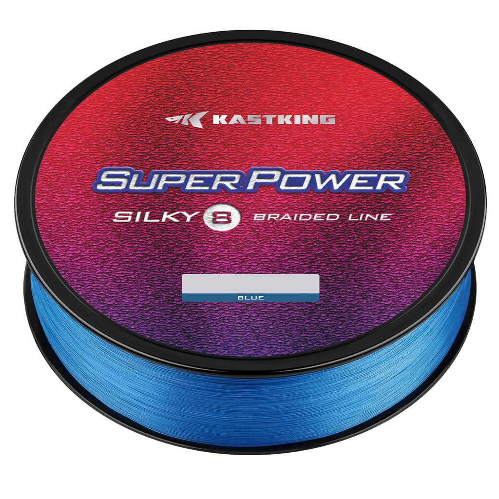 KastKing Superpower Silky8 Braided Fishing Line, Blue, 8 Strand, 40LB, 150Yds