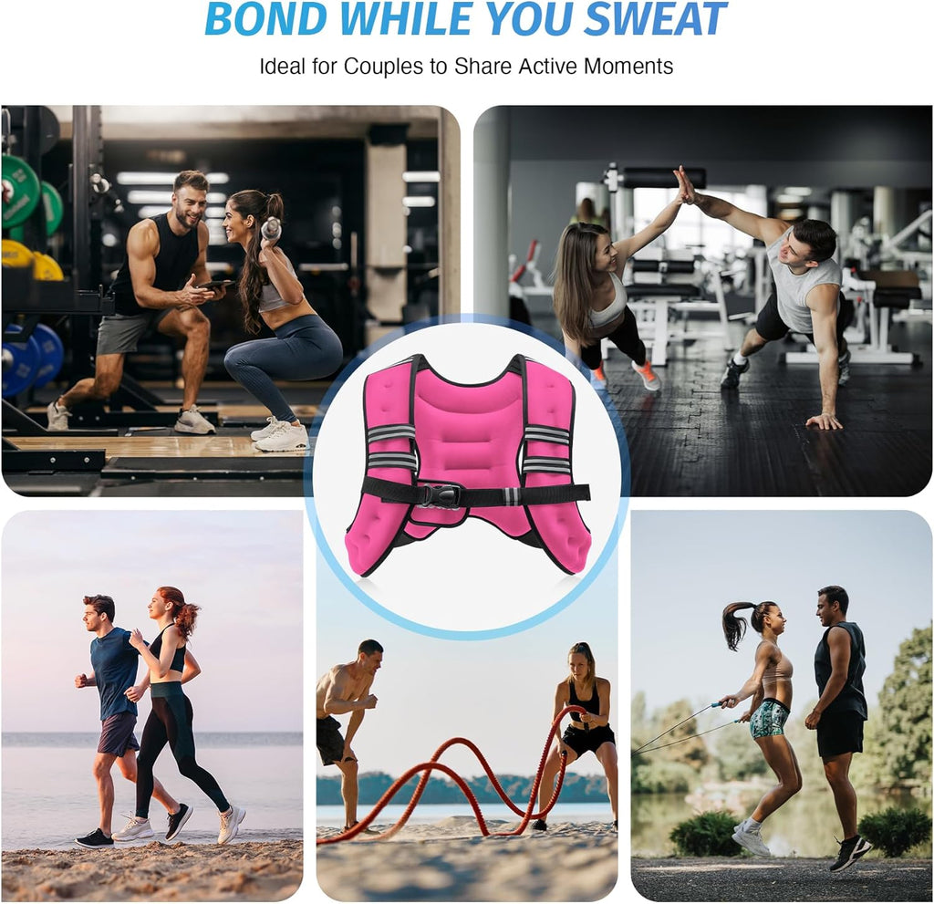 ZELUS Weighted Vest - Adjustable 6lb to 30lb | Reflective Stripe for Enhanced Workout Performance