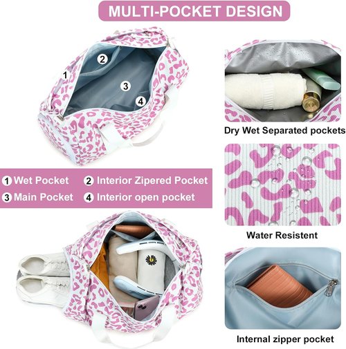 BLUBOON Duffle Bag - Cute Gym Bag for Girls with Shoes Compartment & Waterproof Design | Ideal for Travel