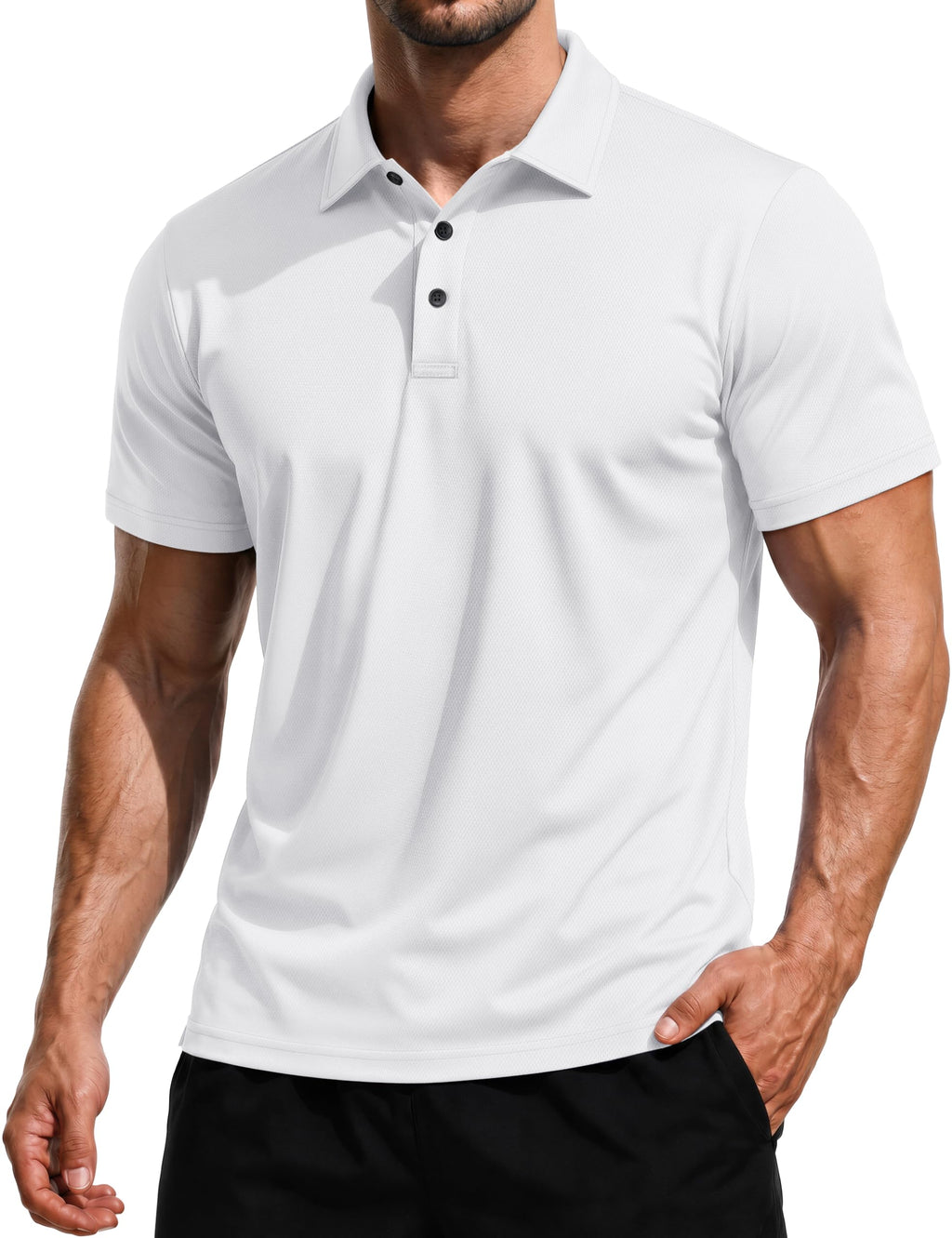 MAGCOMSEN Polo Shirts for Men Short Seeve Dry Fit Breathable Performance Golf Polos Casual Business Collared Shirt Men