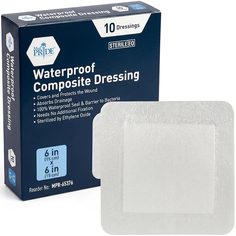 Waterproof Composite Island Dressing 6x6 in (Pack of 10) Sterile