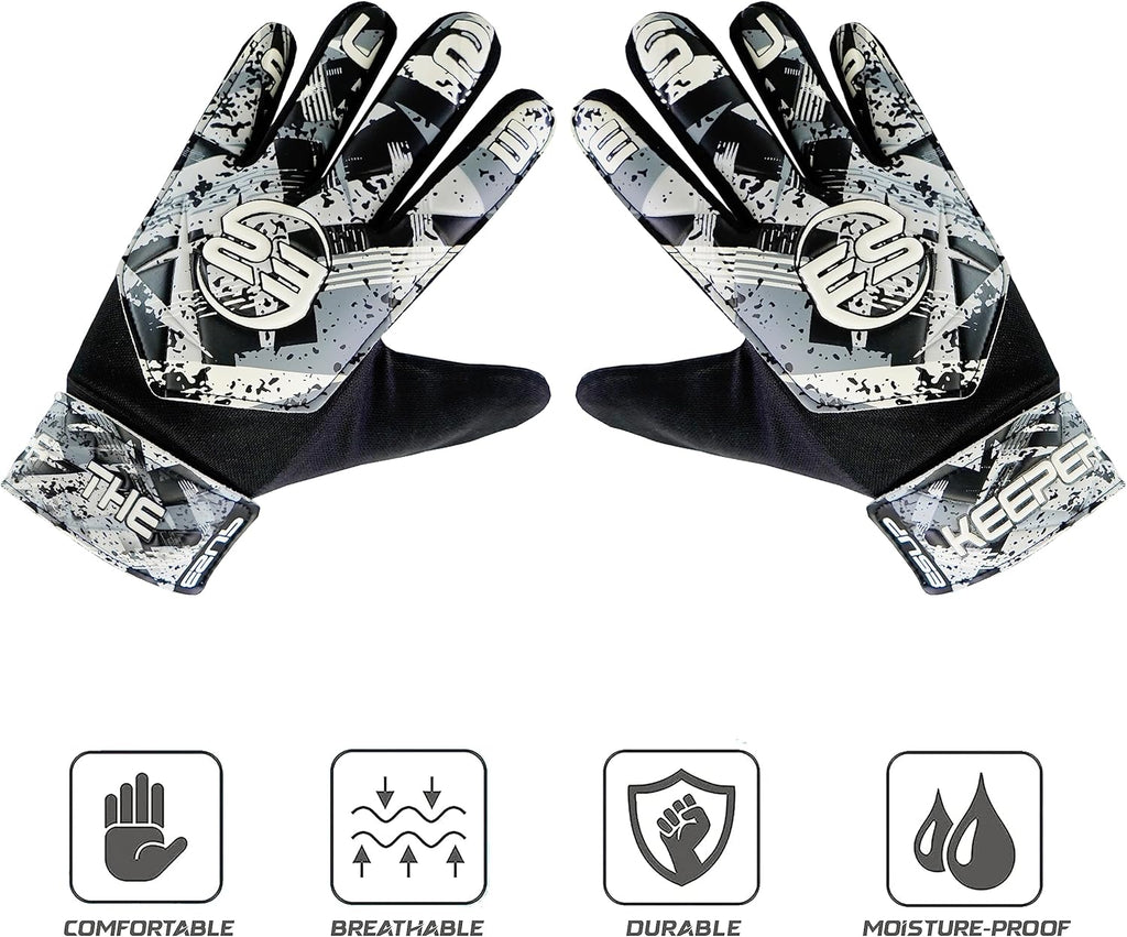 Regine Switzerland Soccer Goalie Gloves - Youth & Adult Football Keeper Gloves with Double Wrist Support & 4mm Anti-Slip Latex Palm