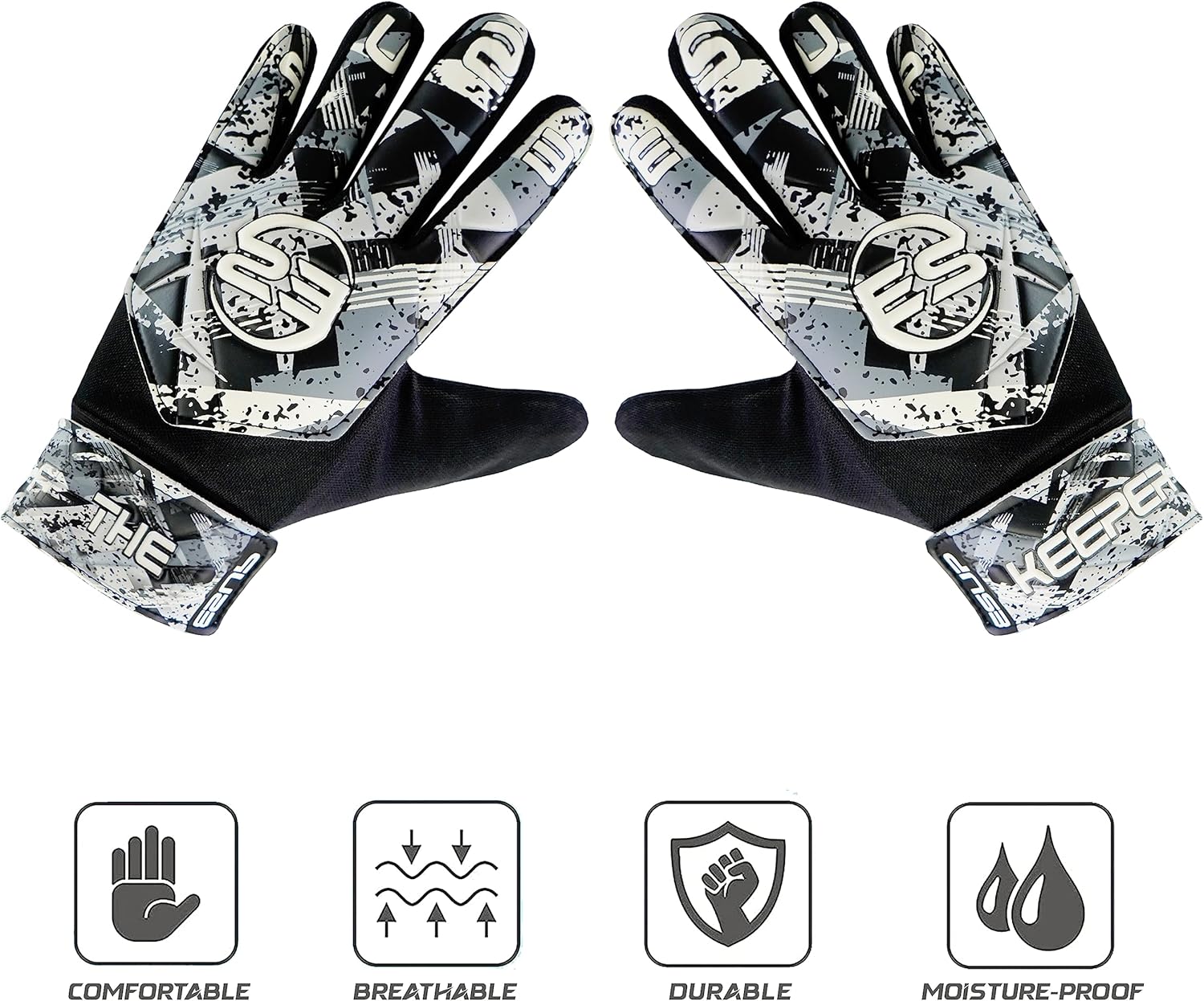 Regine Switzerland Soccer Goalie Gloves - Youth & Adult Football Keeper Gloves with Double Wrist Support & 4mm Anti-Slip Latex Palm