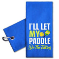ERHACHAIJIA Let My Paddle Do The Talking Embroidered Pickleball Sports Towel with Clip. Funny Pickleball Gifts for Men Women Pickleball Lover, Birthday Retirement Mother's Day