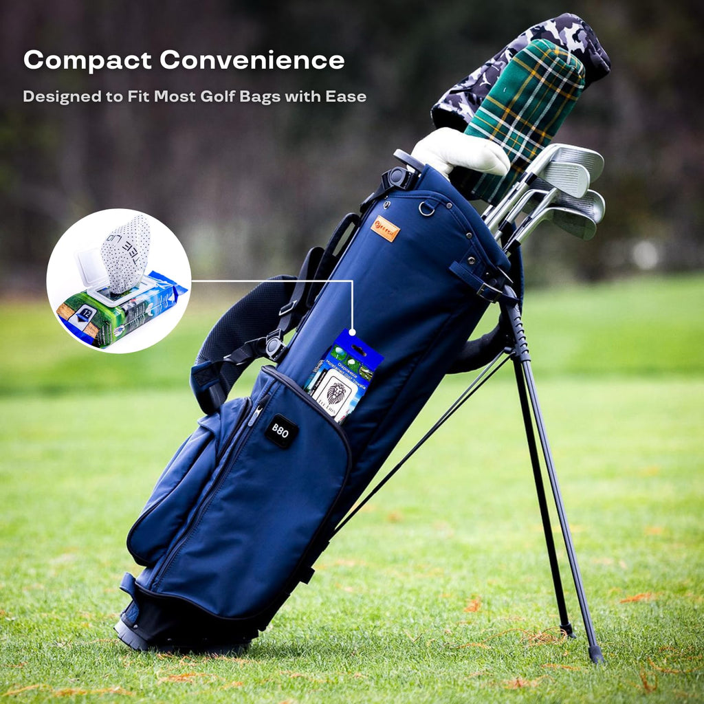 TeeLion Golf Towels are The Easiest and Most Convenient Way to Keep Your Clubs and Golf Balls Clean, from The First tee to The Final Hole. Designed as a moistened Disposable Towel