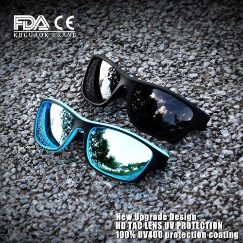 KUGUAOK Polarized Sports Sunglasses - 100% UV Protection for Men | Ideal for Driving, Cycling, Fishing