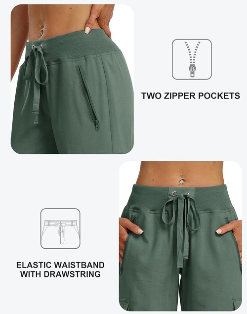 MoFiz Women's Cargo Capris - Lightweight Quick-Dry Hiking Pants for Summer Travel | Loose Fit