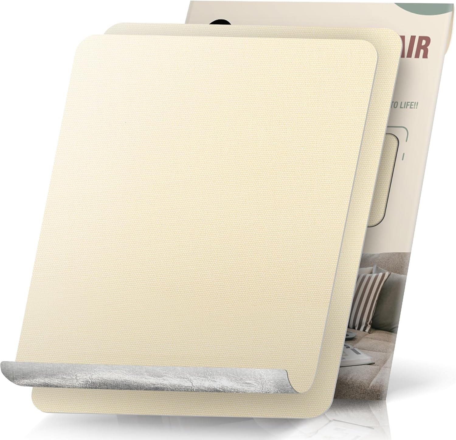 OAZ Canvas Repair Patch - Self-Adhesive Waterproof Fabric Patch, 9x11 Inch, 2 Pcs (Beige) for Furniture & More