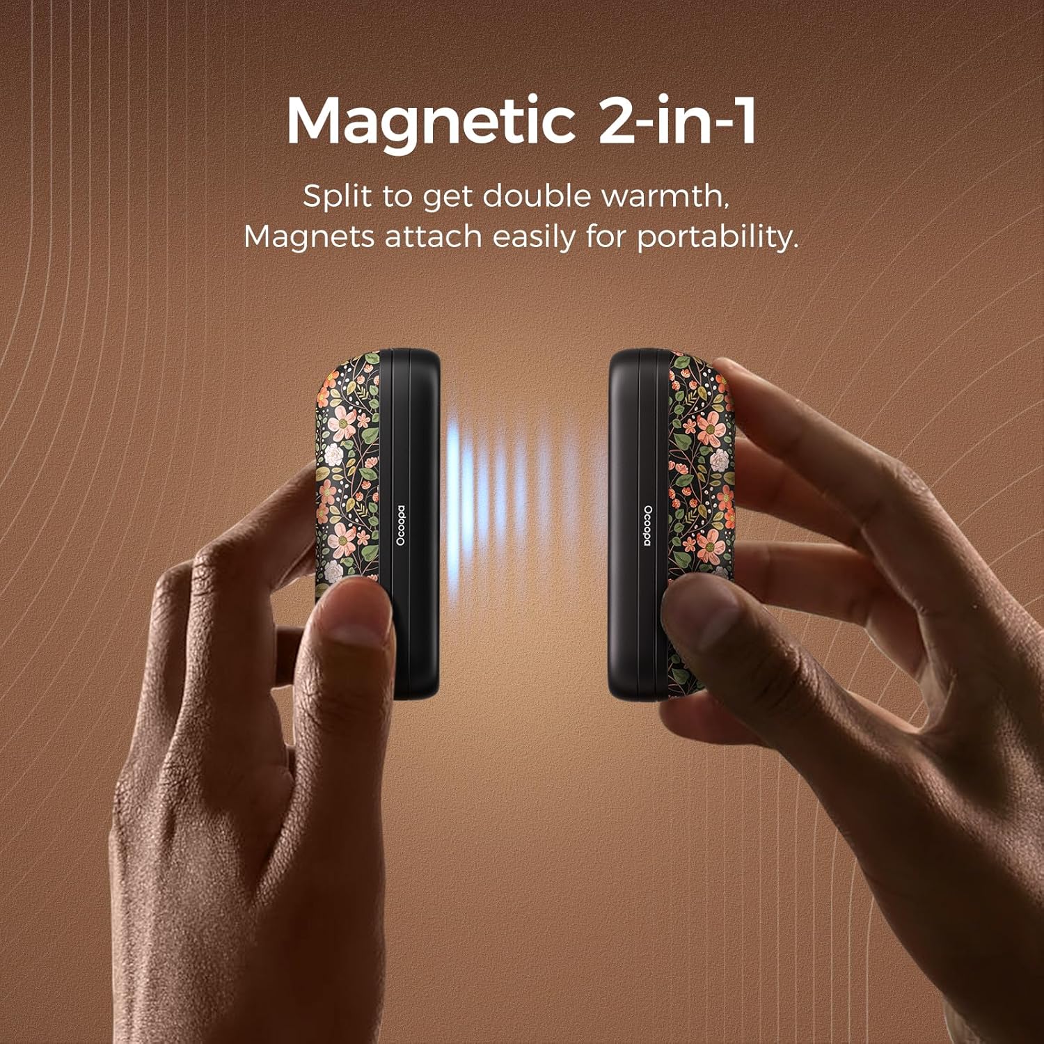 OCOOPA 2-in-1 Magnetic Rechargeable Hand Warmers - Portable Mini Electric Heaters | 2 Pack for Golf & Winter Gifts