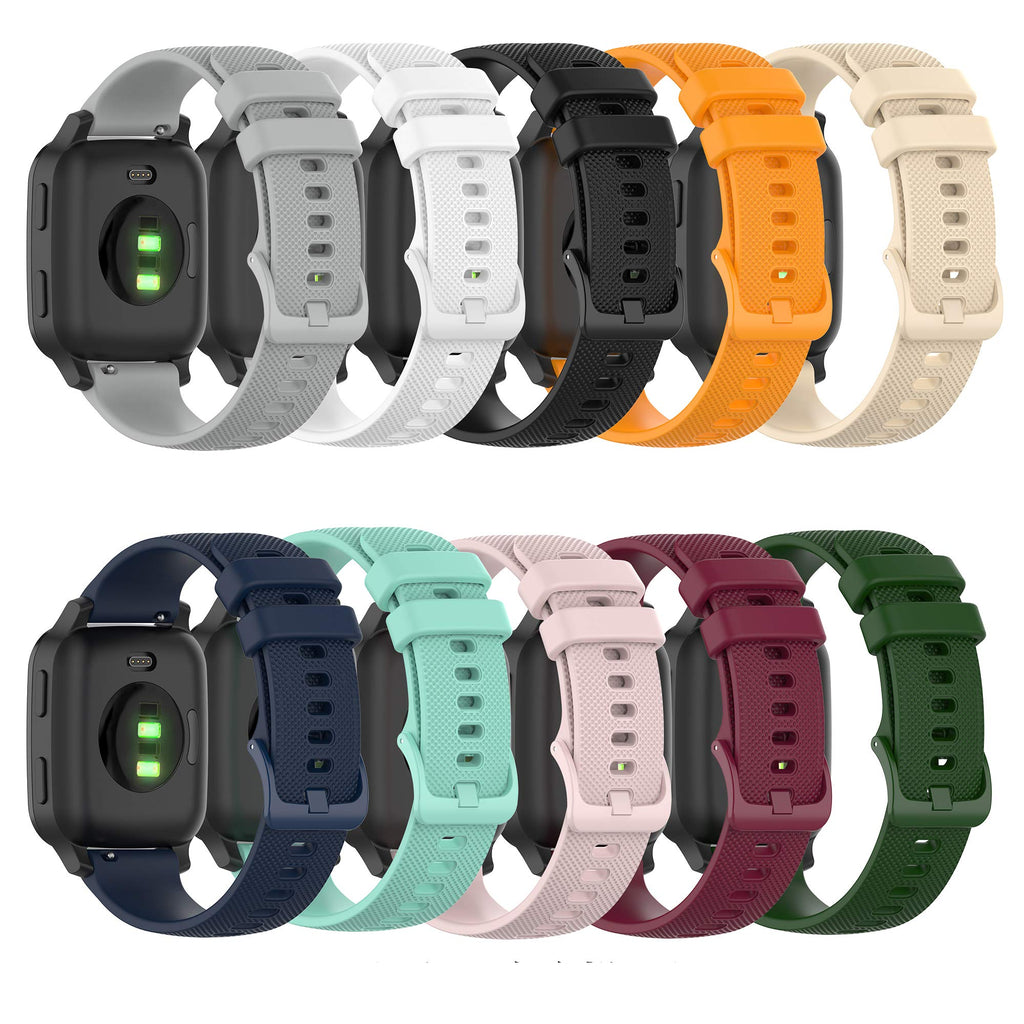 Garmin Venu/Sq Band - Soft Silicone Quick Release Straps (20MM) Multicolor 10-Pack