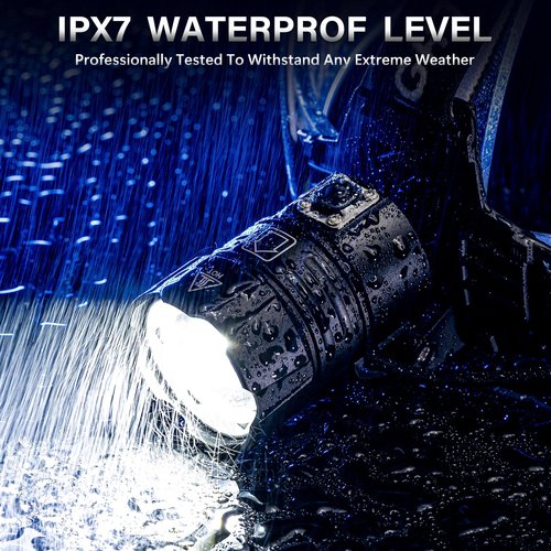 FINICO Rechargeable LED Headlamp 99000 High Lumens, 95 Hours Long Lasting Head Light with Zoomable & IPX7 Waterproof & 12 Modes & 125° Adjustable, Powerful Head Lamp for Outdoor (2 Pack)