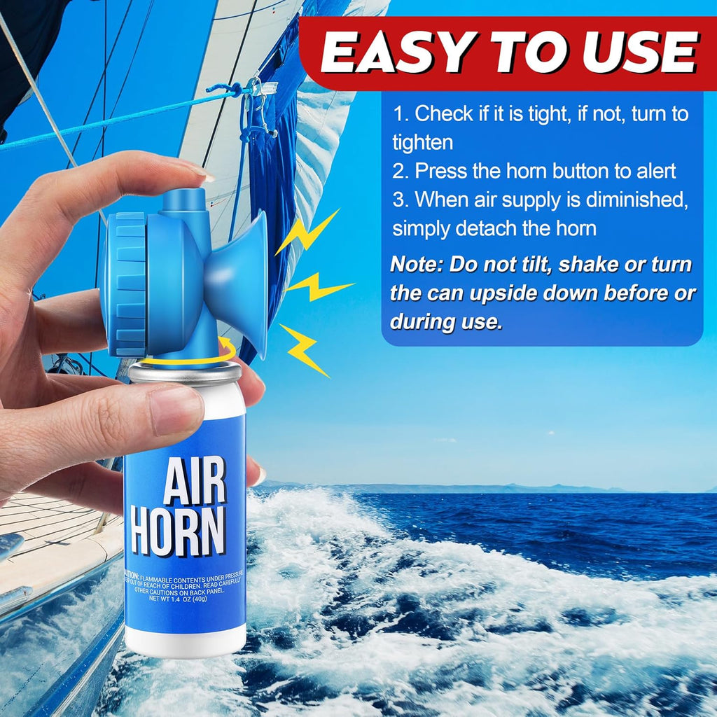 Saillong Marine Boat Air Horn - Loud 1.4oz Safety Horn for Emergency Use | Compact Design for Boating & Outdoor Events