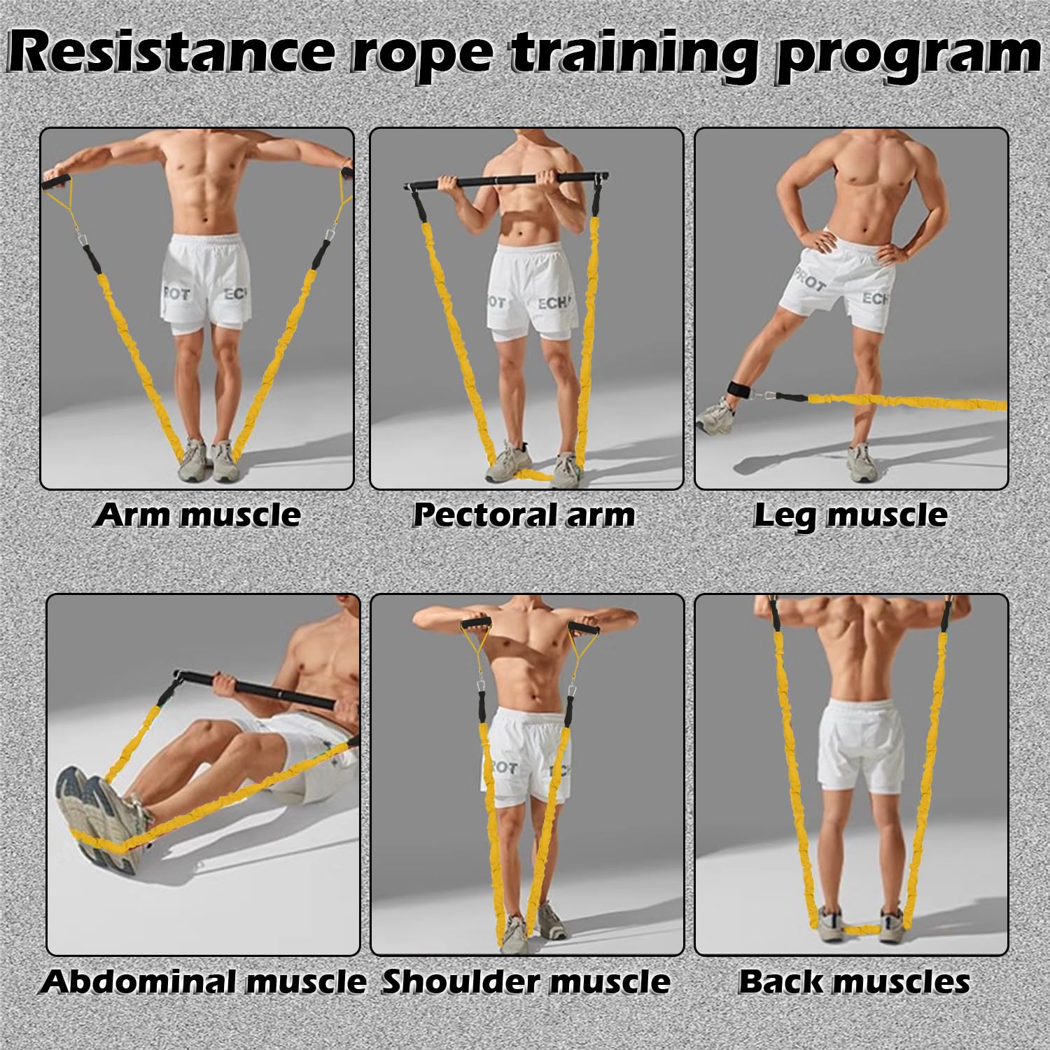 Resistance Bands Set, 15 PCS Adjustable Exercise Tubes with Handles, Door Anchor & Ankle Strap, Home Gym Workout Bands for Men & Women, Strength Training, Fitness Bands, Resistance Tubes,20-40lbs