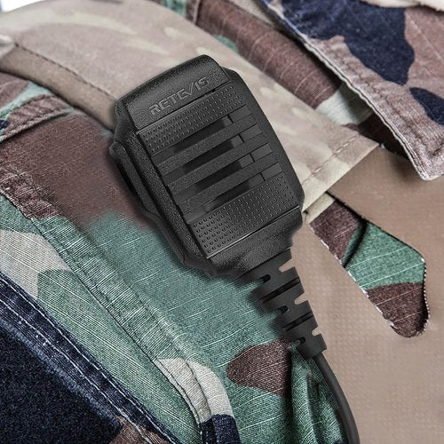 Retevis Walkie Talkie Speaker Mic,IP54 Waterproof Shoulder Mic, Compatible with RT68 RT22 RT21 H-777 RT86 RT27 RT85 RB26 RB45 BAOFENG UV-5R 888S 5RM Kenwood Samcom Arcshell Two Way Radios (2 Pack)