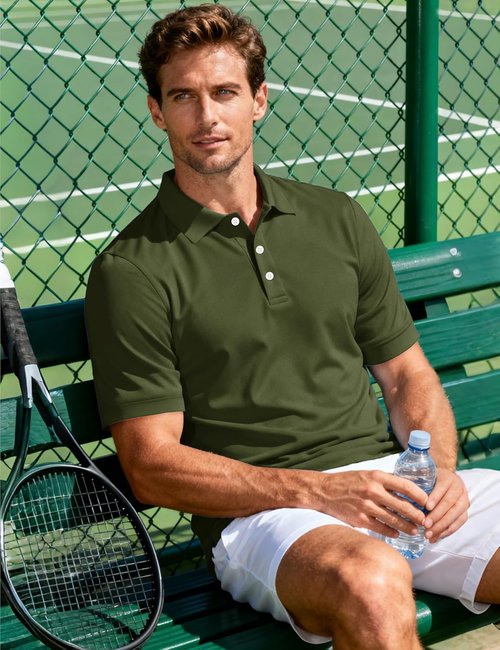 MAGCOMSEN Men's Polo Shirt - Quick Dry Short Sleeve Golf T-Shirt for Casual Work & Outdoor Performance
