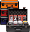 SLAB ARMOR Graded Card Storage Box - 4 Row Case Holds 160+ Slabs | Black with TSA Approved Lock