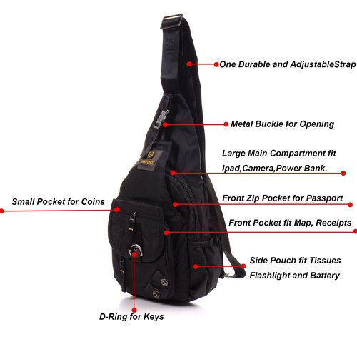 LAMMOK Sling Backpack Sling Bag Crossbody Daypack Chest Shoulder Pack for Men Women
