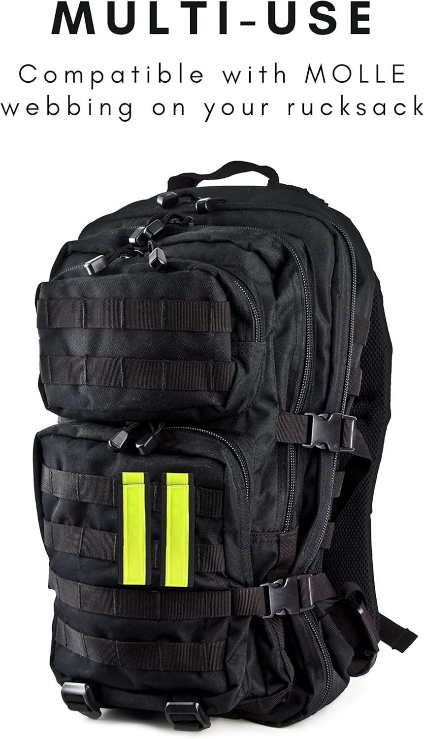 Vincita Reflective Bands - Highly Visible Safety Bands for Cycling, Walking & Running - Fits Molle Webbing (Pair of 2)