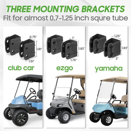 10L0L Golf Cart Mirrors, Folding Non-Drill Side Mirrors HD Glass Ultra Wide Sight Distance, Fits for Yamaha, Club Car, EZGO