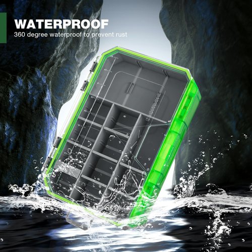 Ghosthorn Fishing Tackle Box - Waterproof Organizer with Removable Dividers | 3600 & 3700 Size