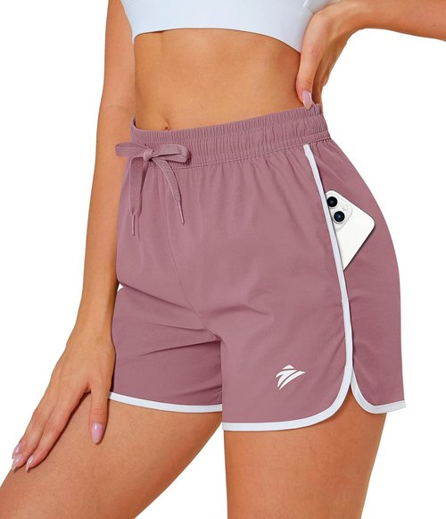 MAGCOMSEN Women's Athletic Shorts - Quick Dry Lightweight 3.5" Running & Gym Workout Shorts