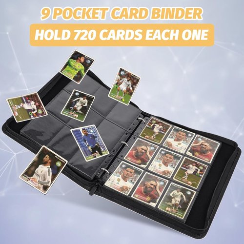 GERMUN 9 Pocket Card Binder - Premium Zip Trading Card Album for MTG, TCG & Sports Cards | Luxury Gold Finish