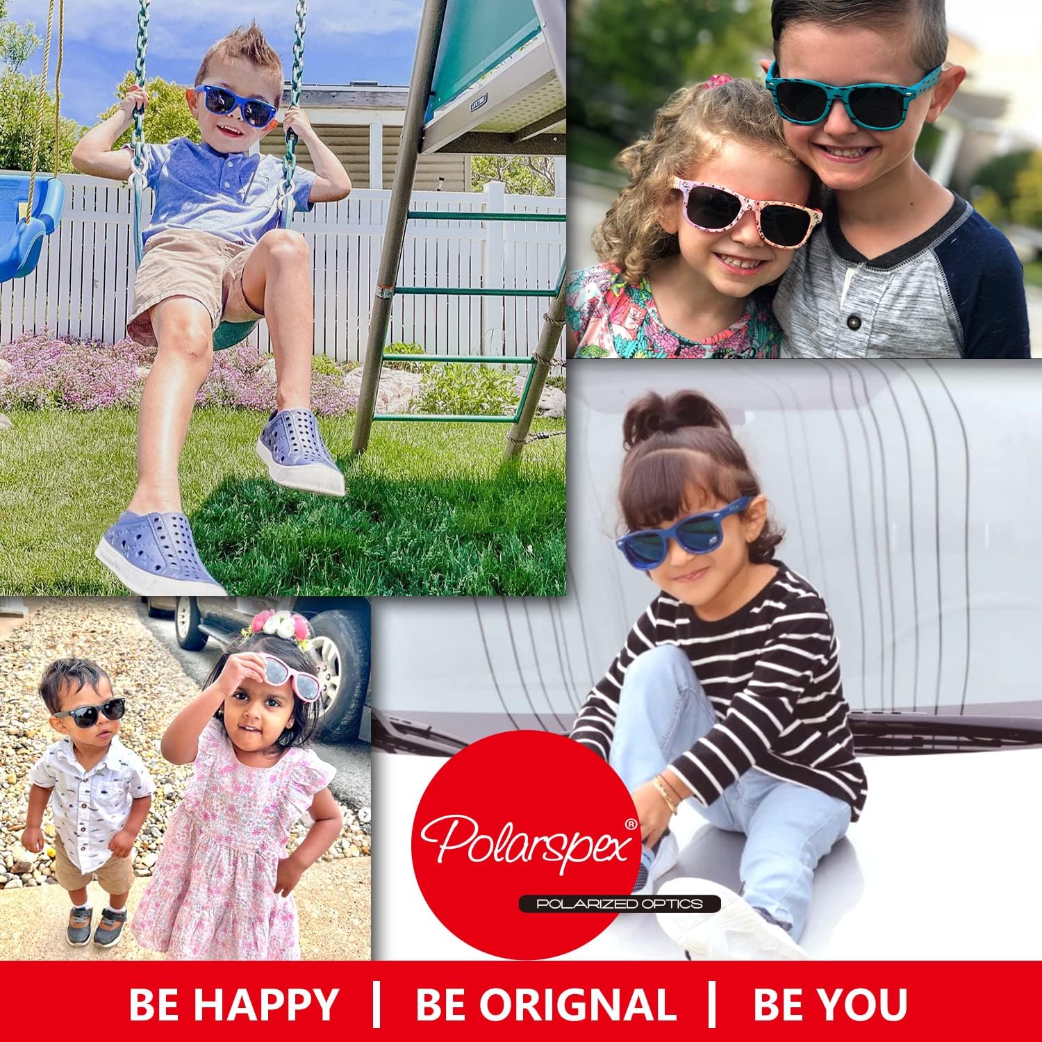 PolarSpex Toddler Sunglasses - UV Protection Unbreakable Polarized Shades for Kids Ages 2-8