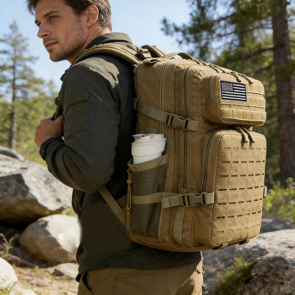 Skiennix Military Tactical Backpack - 45L/25L Assault Pack for Hiking | Unisex Molle Daypack
