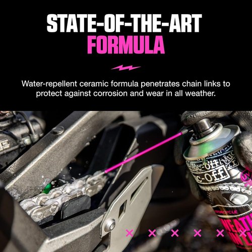Muc Off All-Weather Motorcycle Chain Lube - Premium 400ml Motorbike Chain Lubricant Spray