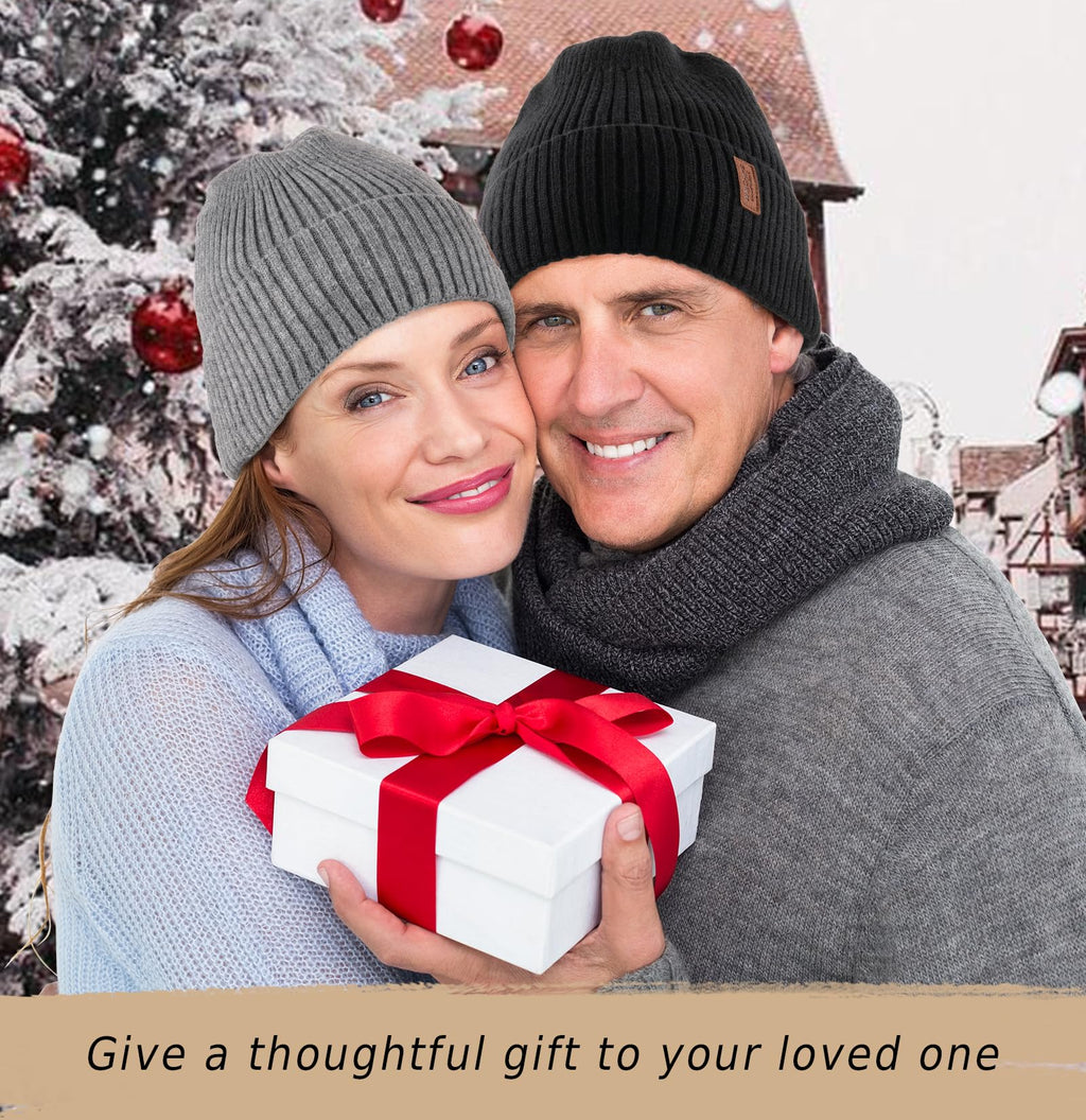 Wmcaps Beanie Winter Hats for Men Women, Fleece Lined Beanie Warm Winter Beanie Unisex Fashion Knit Cuffed Cap (Red)