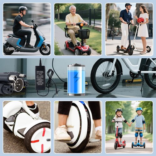42V 2A Charge with 5 in 1 Plugs for 36V 10S Lithium Battery, Universal Electric Scooter Charger for 36V Pocket Mod, Sports Mod,Razor,Gotrax,Jetson,Voyage,Ninebot,Lithium Battery Device