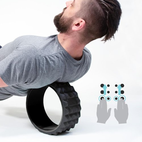 Chirp Wheel XR 3P Massage Roller Set - Acupressure & Knot-Kneading Relief | 10”, 6”, 4” Foam Rollers for Back & Neck Pain, 500lbs Capacity, Black