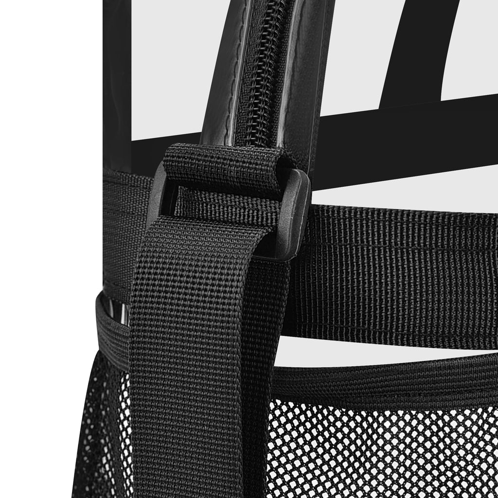 XCU Clear Bag for Stadium Events Clear Tote Bag for Women & Men 12x6x12 Clear Stadium Bag with Zipper Pocket Lunch Bags for Work Sports Games Concert Gym, Black