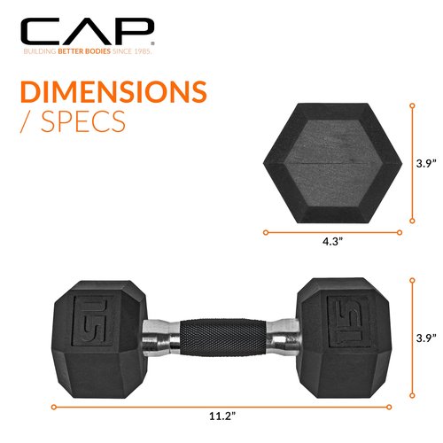 CAP 50 lbs Coated Dumbbell Set with Tinted Silver Handles, 10LBx2, 15lbx2