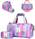 Girly Girl Stuff | Personalized Girl Gym Bag with Shoe Compartment & Makeup Pouch - Ideal Easter Gift for Ages 5-10