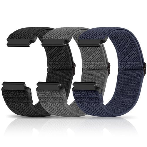 Relting Compatible with 16mm 18mm 19mm 20mm 22mm 24mm Watch Bands Quick Release Replacement Wristband,Adjustable Stretchy Nylon Solo Loop Straps Fabric Braided Sport Elastic Bands for Men Women