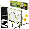 Zume Games Portable Badminton Set with Net, 4 Rackets, Shuttlecocks & Carrying Case – Outdoor Lawn Game for Backyard, Beach, or Park – Easy Setup, No Tools Required