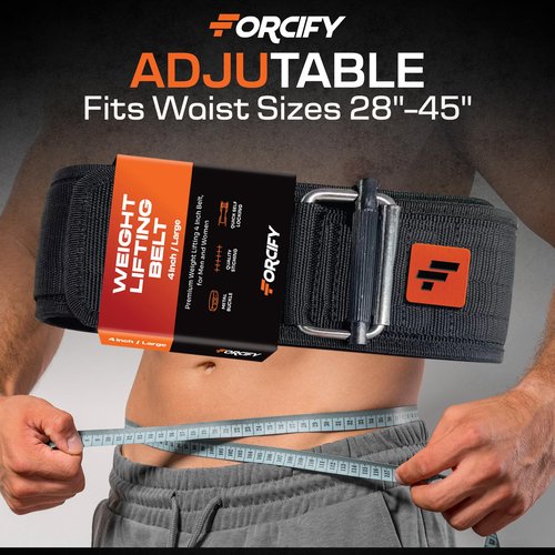 Forcify Belt Squat Weightlifting Belt – 59.8" x 4" Adjustable Nylon Gym Belt with Metal Buckle – Lifting Support for Men and Women