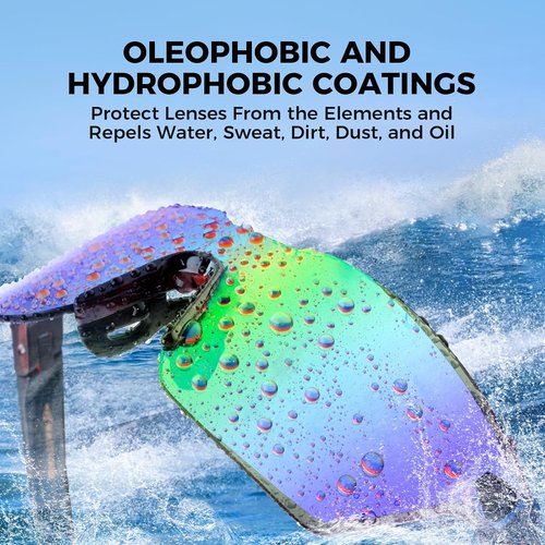 KastKing Tarkio Polarized Fishing Sunglasses - UV400 Protection, Rimless Wrap Design, Large Lenses