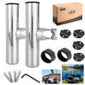 10L0L Fishing Rod Holder for Golf Cart, Stainless Steel Rod Holder Side Mount 7/8 Inch to 1 Inch for Yamaha, EZGO, Club Car DS / Precedent (2 Pack)