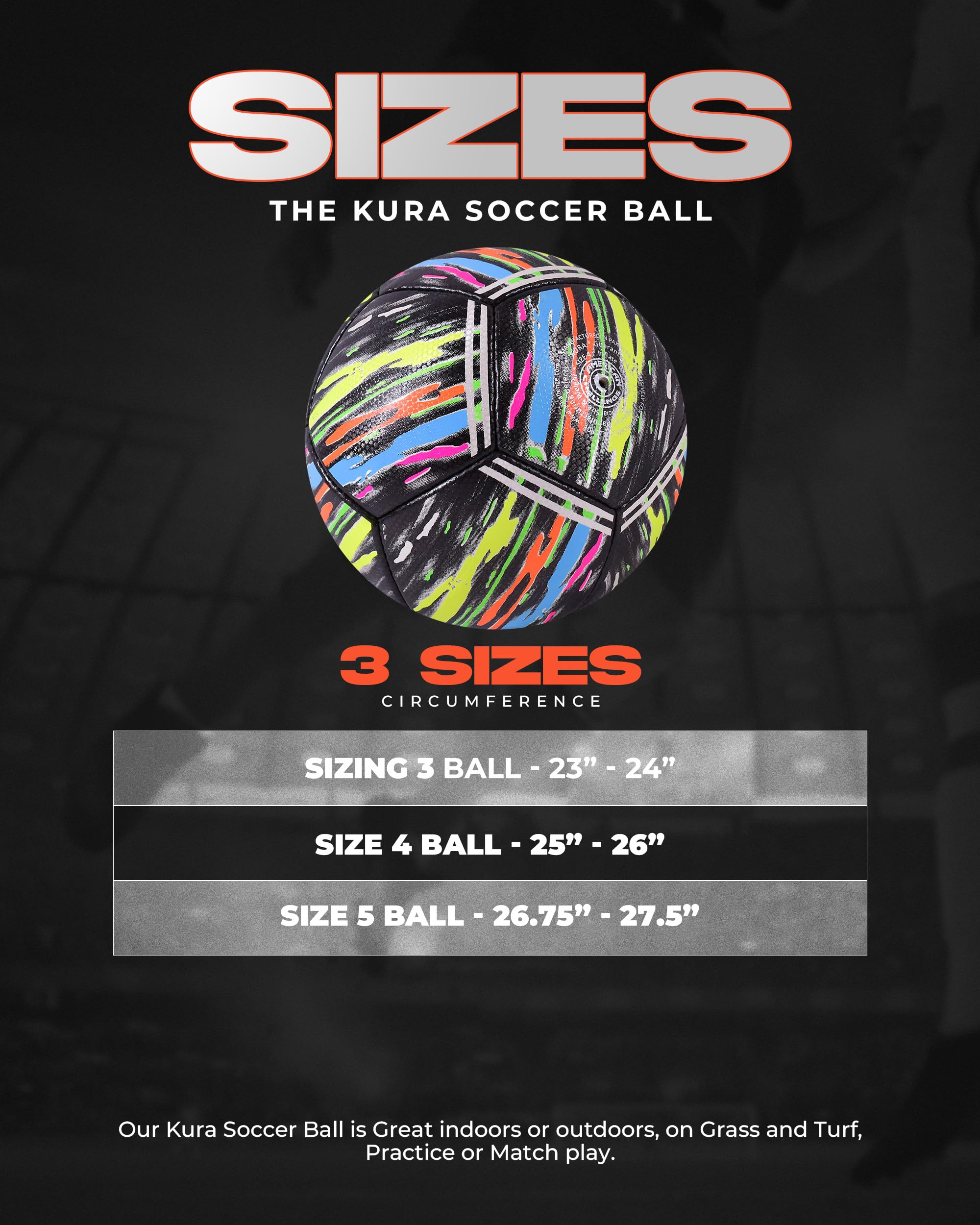 American Challenge Kura Soccer Ball – Professional Training Soccer Ball for Grass Fields – Durable TPU Machine Stitched Soccer Balls – Sizes 3, 4 & 5 – Outdoor Practice & Match Play