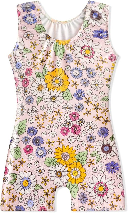 EQSJIU Gymnastics Leotards for Girls - Sparkly Unicorn Rainbow Biketard | Sizes 1-10 Years