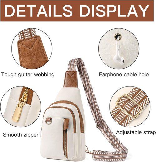 GAEKEAO Sling Bag - Stylish Vegan Leather Crossbody Fanny Pack for Travel | Versatile Chest Bag