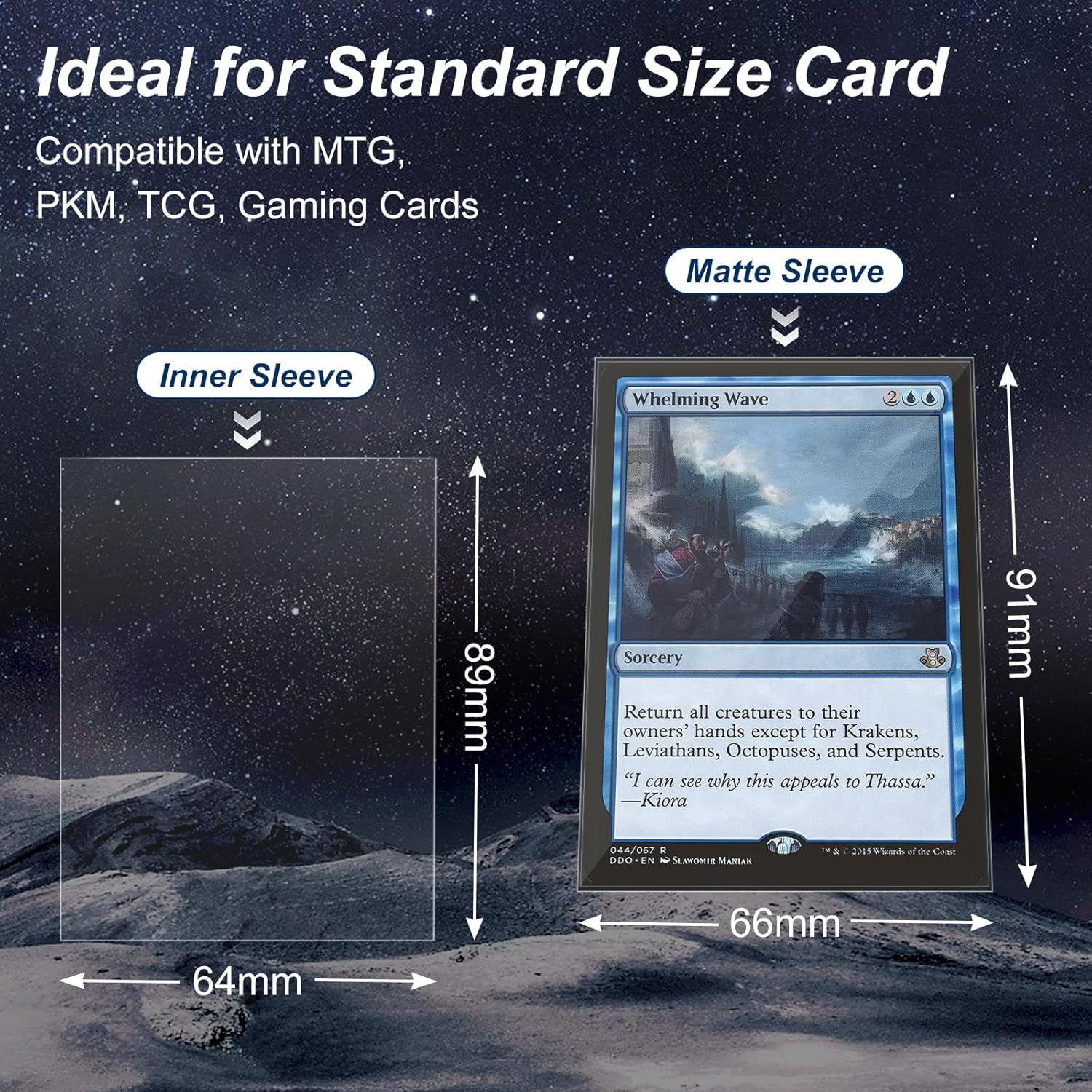 Skiennix 400 Pack Card Sleeves - 200 Matte Black & 200 Perfect Fit for Double-Sleeving | Ideal for MTG & TCG