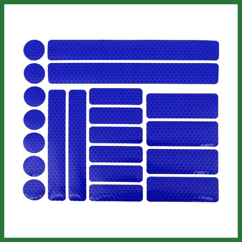 Motoforti 21pcs Blue Reflective Stickers Tape Waterproof Decals for Car Motorcycle Bicycles Trucks Long-Lasting