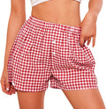PrettyGarden Women's Pajama Shorts - Summer Gingham Lounge Sleepwear | Y2K Plaid Design