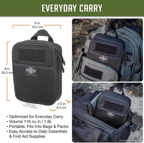 MAXPEDITION Beefy Pocket Organizer - Compact MOLLE-Compatible Tactical Pouch for Everyday Carry & Gear Storage