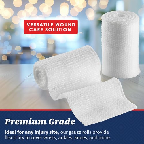 MEDca Gauze Bandage Rolls - Medical Grade 2" x 4.1 Yards, 12 Pack for Wound Care & First Aid